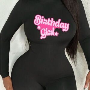 Black 'Birthday Girl' Jumpsuit